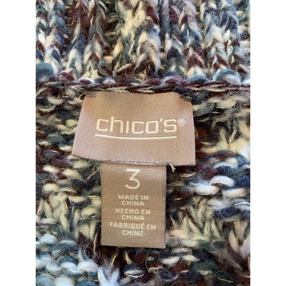 Chico's Sz 3 Marled Sweater Vest Cardigan Super Soft Cozy Stretchy Sz XL/16 Long - Picture 2 of 7